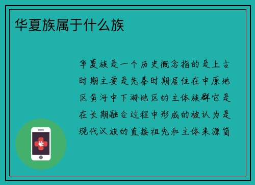 华夏族属于什么族